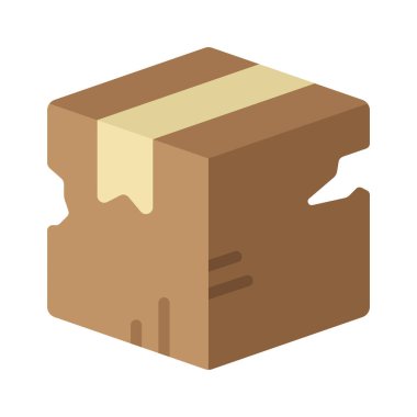 Yırtık Karton Kutu Web simgesi vektör illüstrasyonu