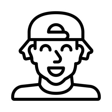 Gen Z Erkek Ağ ikonu vektör çizimi