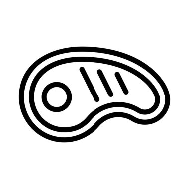 Pişmiş Biftek ağ ikonu vektör çizimi