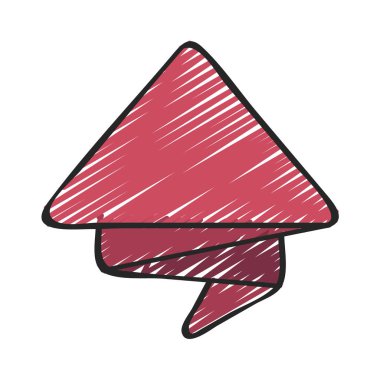 Üçgen Kurdele Web simgesi vektör çizimi