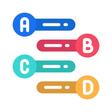  ABCD Kartları Web simgesi vektör çizimi