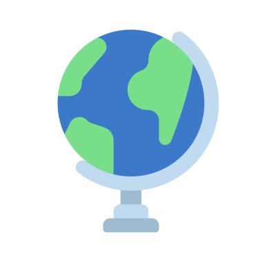 Beyaz arkaplanda dünya simgesi vektör illüstrasyonu 