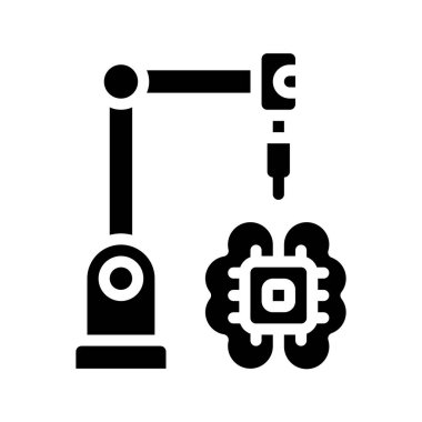 Yapay Zeka. Beyin sembolü tasarımı, vektör illüstrasyonu 