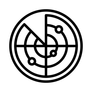 Çember Radar web simgesi vektör resimlemesi