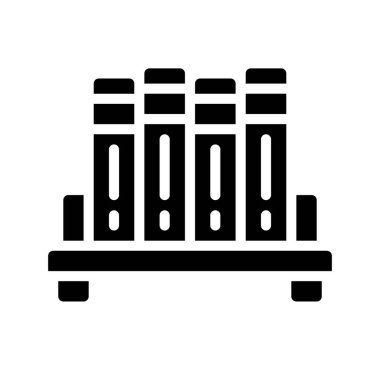 Kitap rafı simgesi, vektör illüstrasyonu