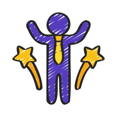 İş Adamı Kutlama Web simgesi vektör illüstrasyonu