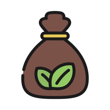 Yaprak simgesi, vektör illüstrasyonlu eko para çantası 