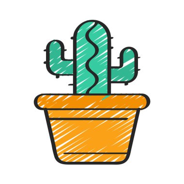 Kaktüs düz simgesi, vektör illüstrasyonu 