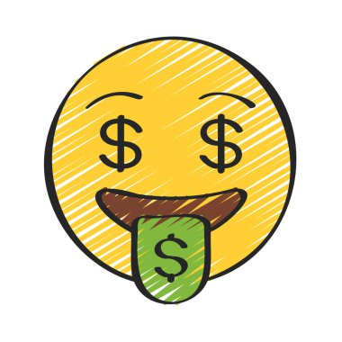 Açgözlü web simgesi vektör illüstrasyonu