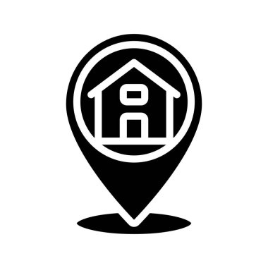 Ev Pin simgesi, vektör illüstrasyonu   