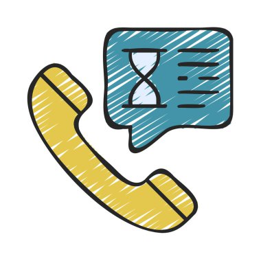 Zaman Konuşma Simgesi Basit Vektör İllüstrasyonu