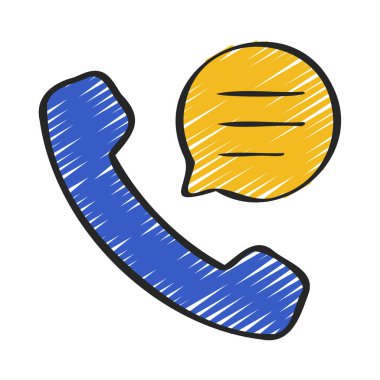 Telefon Sohbeti Web simgesi vektör illüstrasyonu