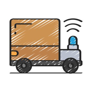 Kendinden Sürücü Lorry web simgesi, vektör illüstrasyonu                      