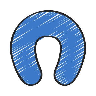Boyun Yastığı Simgesi Basit Vektör İllüstrasyonu