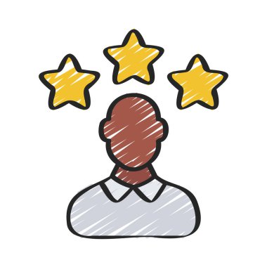 Başarılı Kişi Simgesi Basit Vektör İllüstrasyonu