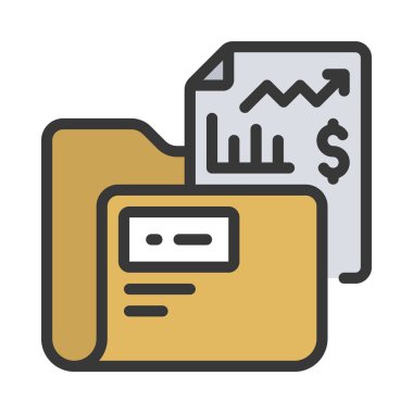 Yatırım Portföyü simgesi, vektör illüstrasyonu 