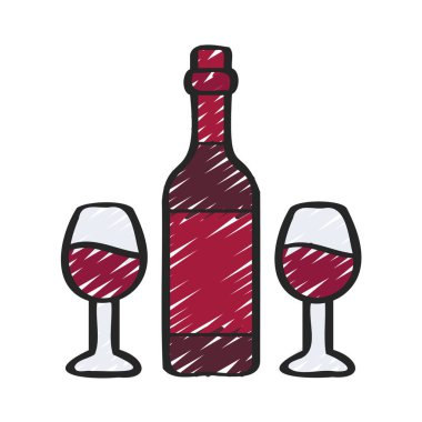 Şarap Şişe Web ikonu vektör illüstrasyonu