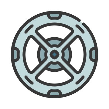 Dairesel Uzay İstasyonu web simgesi vektör çizimi