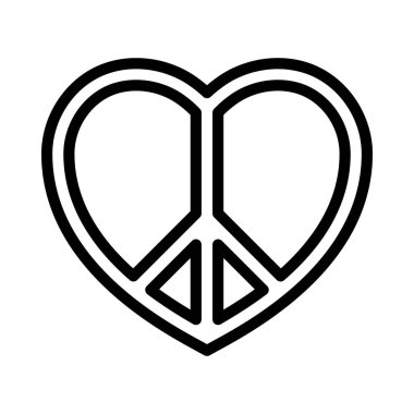 Kalp Şekli Barış İşareti, vektör illüstrasyonu