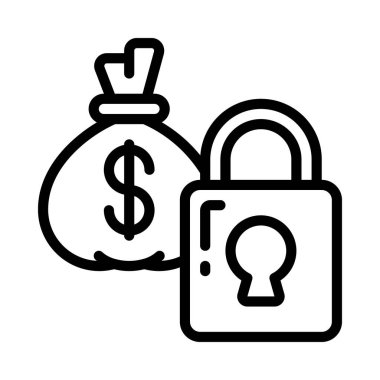 Güvenli Para simgesi vektör illüstrasyon tasarımı