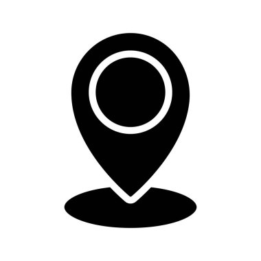 Basit konum simgesi, vektör illüstrasyonu