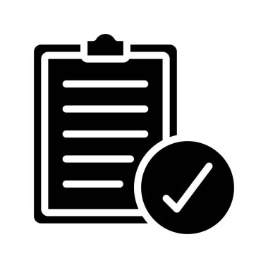 Kontrol listesi vektör simgesi. Tamamlanmış Liste 