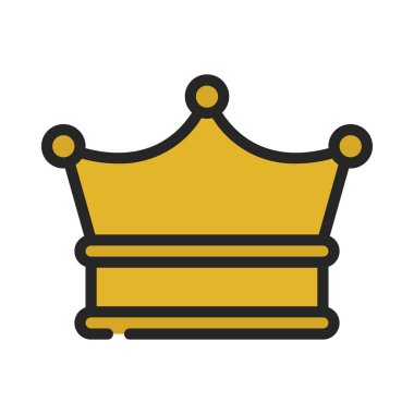 Beyaz arkaplanda kraliyet taç simgesi vektör illüstrasyonu 