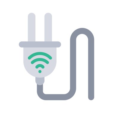 Smart Plug web simgesi vektör çizimi