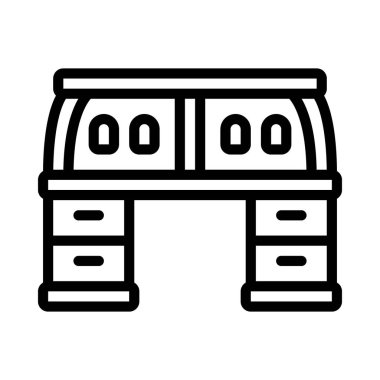 Ahşap Büro ikonu. vektör illüstrasyonu 