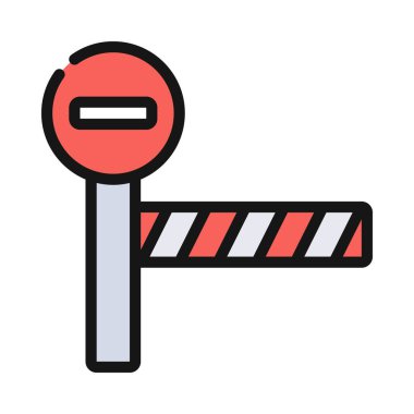 Girdi Bariyeri simgesi yok, vektör illüstrasyonu 