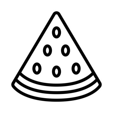 Beyaz arka planda karpuz meyvesi, illüstrasyon, vektör.