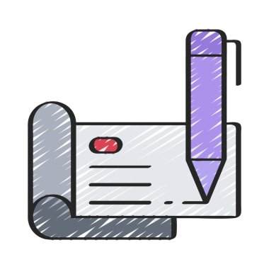 Checkbook web simgesi vektör illüstrasyonunu imzala