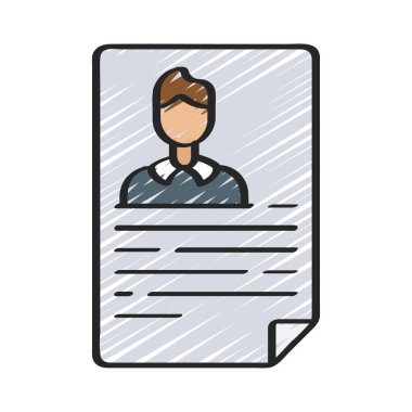 Profil Belgesi simgesi, vektör illüstrasyonu