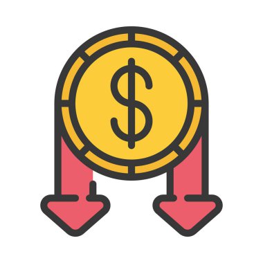 Finansal Kayıp web simgesi vektör illüstrasyonu