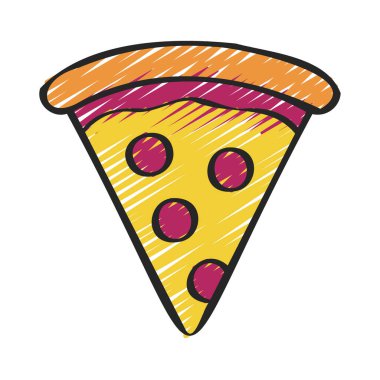 Pizza slice simgesinin beyaz arka plan üzerinde