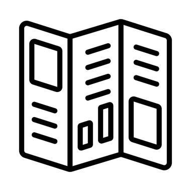 Broşür Tasarımı Simgesi Basit Vektör İllüstrasyonu