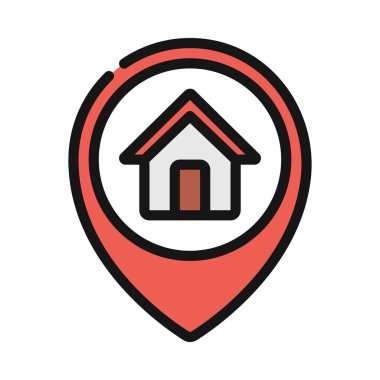 Basit konum simgesi, vektör illüstrasyonu