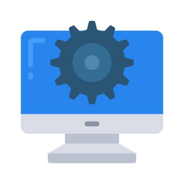 Bilgisayar simgesini, vektör illüstrasyonunu yapılandır 