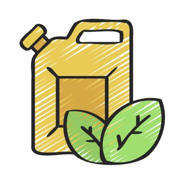 Eko Yakıt Simgesi Basit Vektör İllüstrasyonu