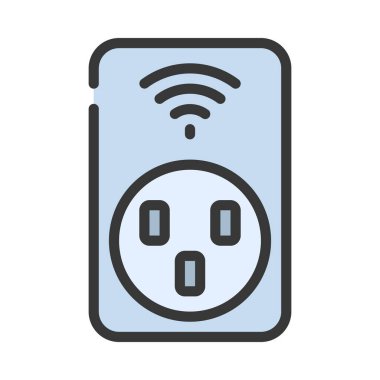 Smart Plug web simgesi vektör çizimi