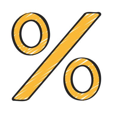 Yüzde İşaret Sembolü Vektör Çizimi Tasarımı