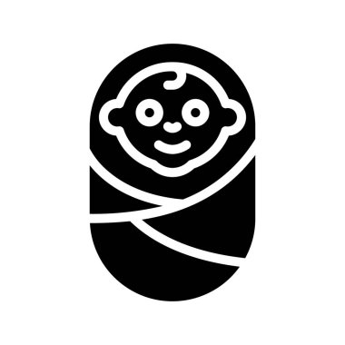 Mutlu Bebek Simgesi Basit Vektör İllüstrasyonu