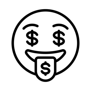 Açgözlü web simgesi vektör illüstrasyonu