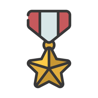 Yıldız Madalyası Vektör Simgesi Tasarımı