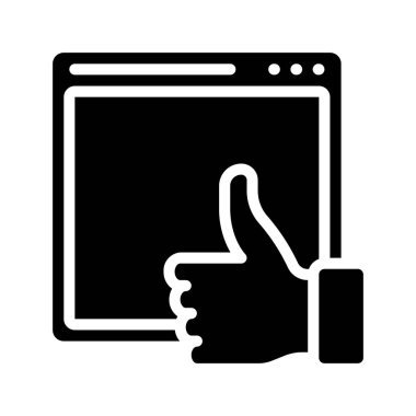 Web Sitesi simgesi ve vektör illüstrasyonunu Başparmağınla Göster 