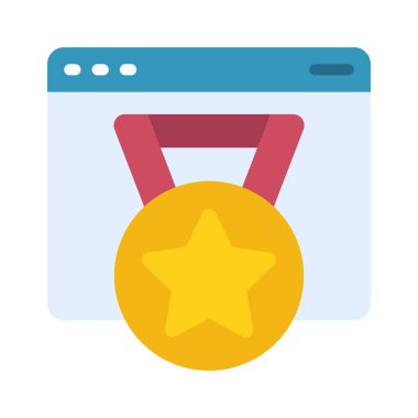 Web sitesi Madalya simgesi, vektör illüstrasyonu