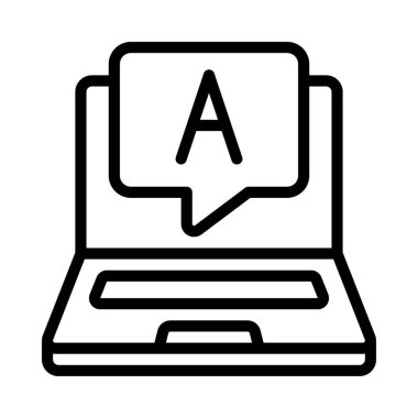 İleti Laptop simgesi, vektör illüstrasyonuna cevap ver 