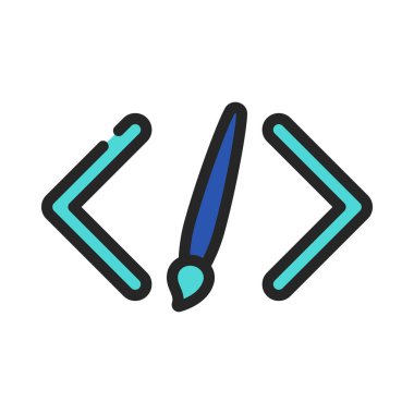 Ai Sanat Kodu web simgesi, vektör illüstrasyonu                                                   