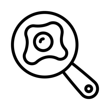 Tava Yumurtası Simgesi Basit Vektör İllüstrasyonu