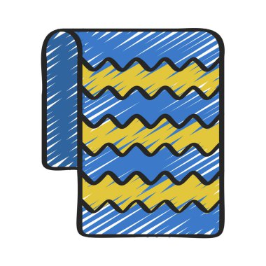 Plaj Havlusu simgesi, vektör illüstrasyonu basit tasarım